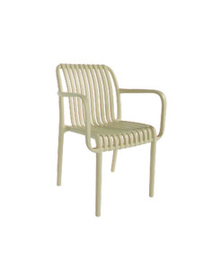 Silla apilable de exterior Cuba pack 4 unidades, teja 2