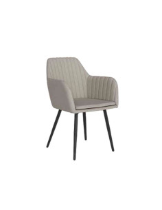 Silla tapizada con brazos Michigan, crema 2