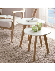 Mesa auxiliar redonda Adriel set 2 unidades 2