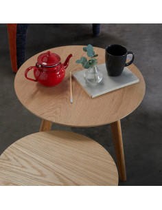 Mesita auxiliar redonda Duo set 2 unidades 2