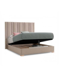 Cama tapizada con arcón Milos