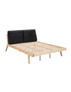 Cama de madera y piel Nudel 2