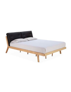 Cama de madera y piel Nudel