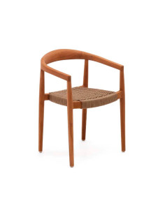 Silla de exterior apilable Dalios, cuerda negra 2