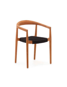 Silla de exterior apilable Dalios, cuerda negra