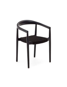 Silla apilable de teca y cuerda Dalios 2