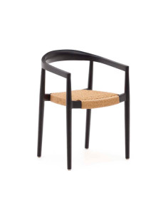 Silla apilable de teca y cuerda Dalios