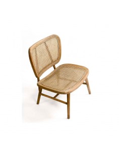 Butaca de roble y rejilla natural