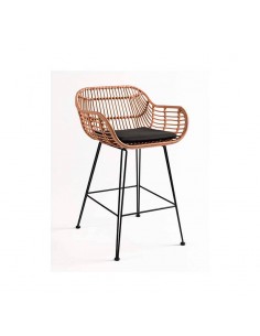 Taburete alto para exterior de ratán sintético