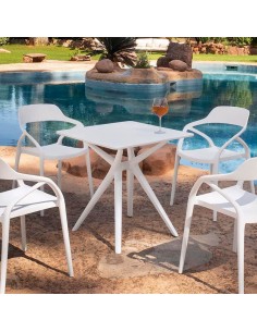 Mesa cuadrada de jardín Sidón