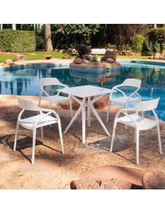 Mesa cuadrada de jardín Sidón 2