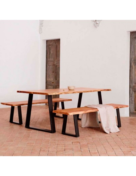Mesa rectangular de madera Acacia