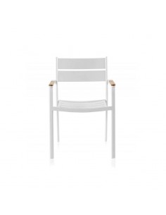 Silla de aluminio y teca para jardín Jerba 2