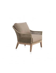 Sillón de jardín de madera y cuerda Altea