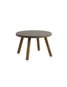 Mesa redonda de madera y cemento Calpe