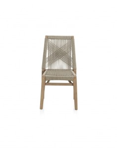 Silla de exterior de madera y cuerda Calpe 2