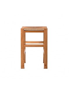 Taburete de teca y cuerda Cora 2