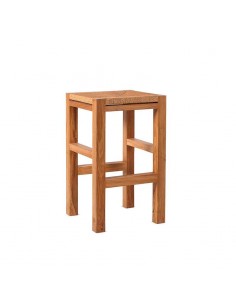 Taburete de teca y cuerda Cora