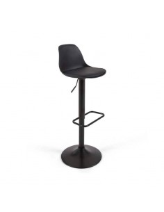 Taburete alto y giratorio negro Landa
