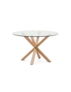 Mesa de cristal redonda Argán