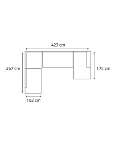 Sofá rinconera con terminal Slow 2