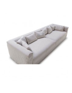 Sofá lineal de lino natural y desenfundable Masnate 2