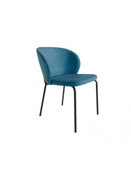 Silla tapizada de comedor Braga, azul