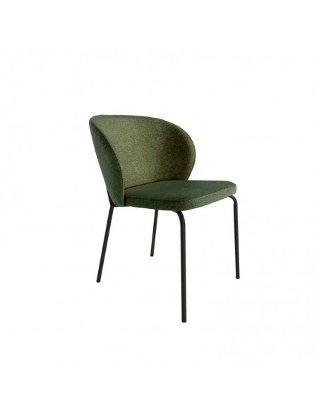 Silla tapizada de comedor Braga, verde