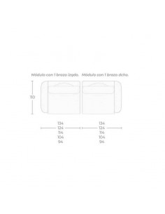 Sofá de diseño con carro deslizante Lino 2