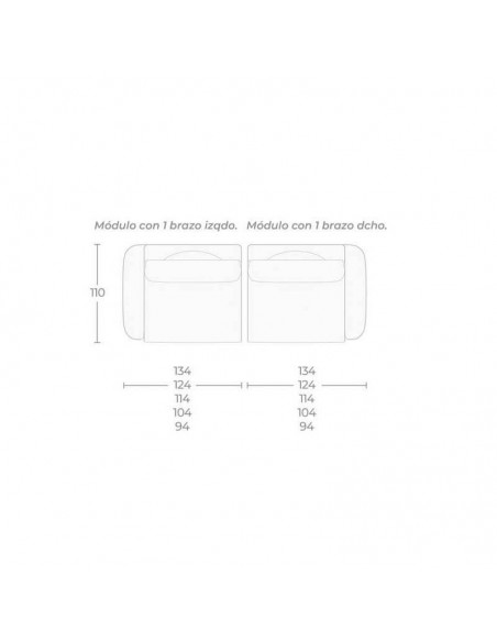 Sofá de diseño con carro deslizante Lino