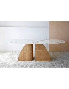 Mesa comedor de piedra sinterizada Concha