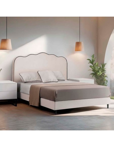 Cama tapizada de diseño vintage Andros