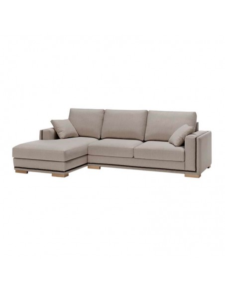 Sofá chaiselongue decorado con tachuelas Berlín