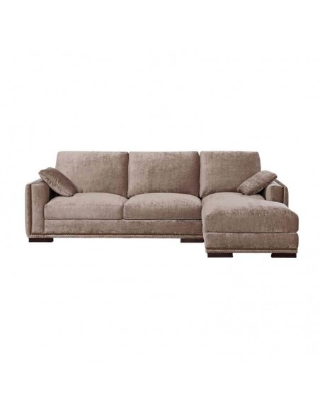 Sofá chaiselongue decorado con tachuelas Berlín