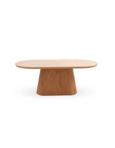 Mesa ovalada de roble y cerámica Michelle