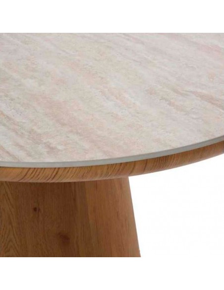 Mesa ovalada de roble y cerámica Michelle