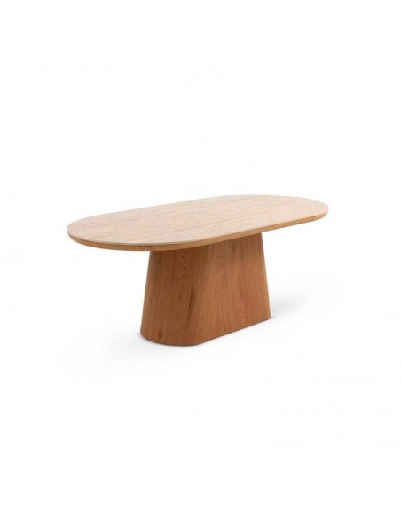Mesa ovalada de roble y cerámica Michelle