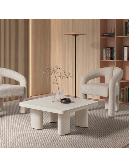 Mesa cuadrada cemento Zola