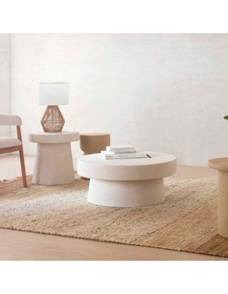 Mesa centro cemento blanco Gardenia