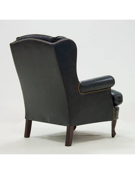 Sillón orejero en piel Chelsea