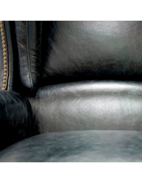 Sillón orejero en piel Chelsea