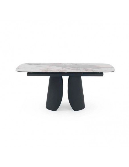 Mesa extensible metal y cerámico Acubens negro