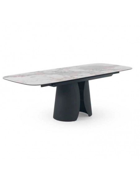 Mesa extensible metal y cerámico Acubens negro