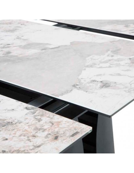 Mesa extensible metal y cerámico Acubens negro