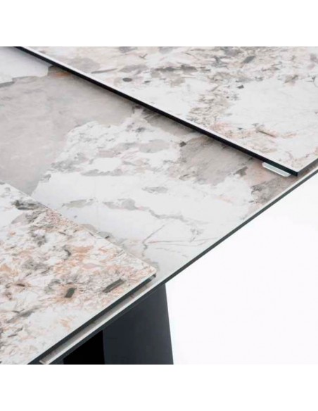 Mesa extensible metal y cerámico Acubens negro