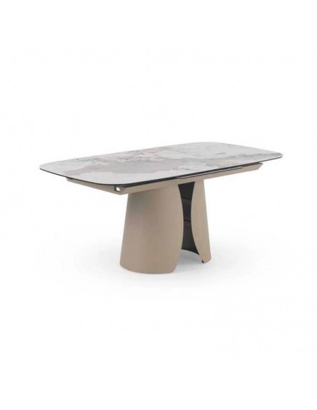 Mesa extensible metal y cerámico Acubens taupé