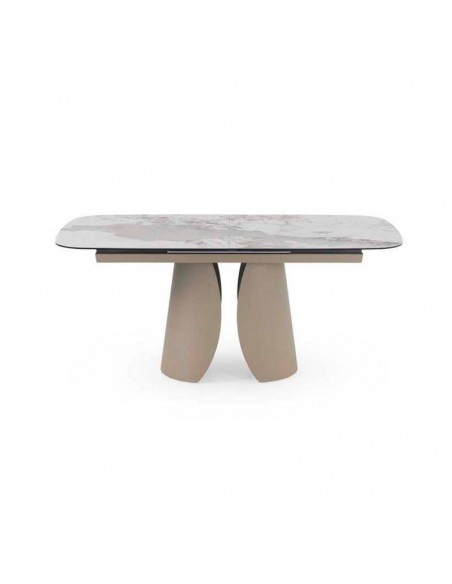 Mesa extensible metal y cerámico Acubens taupé