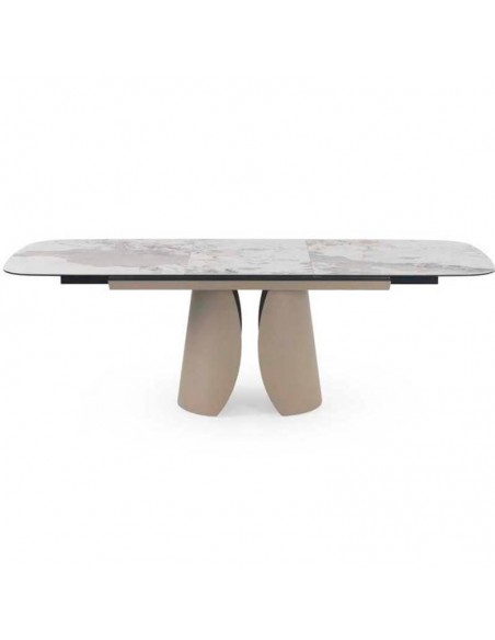 Mesa extensible metal y cerámico Acubens taupé