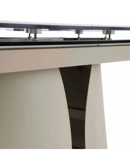 Mesa extensible metal y cerámico Acubens taupé