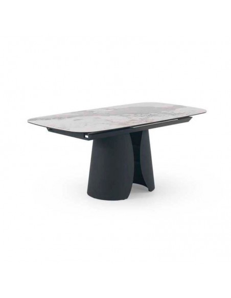 Mesa extensible metal y cerámico Acubens negro